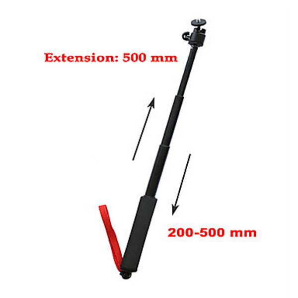 Stativ / monopod med tripod mount adapter för kamera svart
