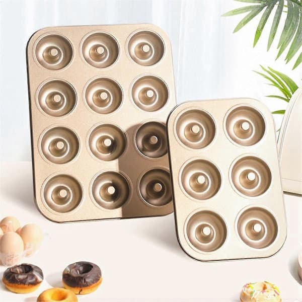Huller Donut Kageform DIY Chokolade Kage Dessert Cookie Muffin Bageform Håndlavede Redskaber 6 Kop Guld