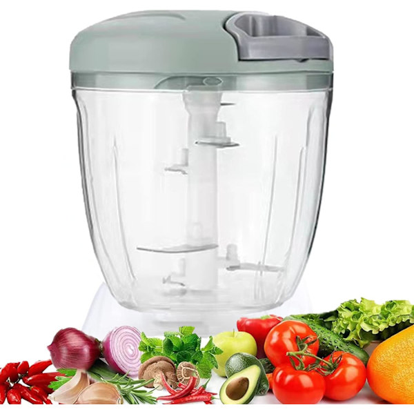 Manuell hackare 5 sekunder, vitlökspress - 900 ml Hacka, skär och blanda