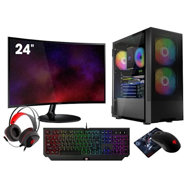 VIST Gaming PC Ryzen 7 5700G - 32 GB RAM - RX VEGA8 - 1 TB M.2 SSD - LCD 24 - Windows 11 Pro