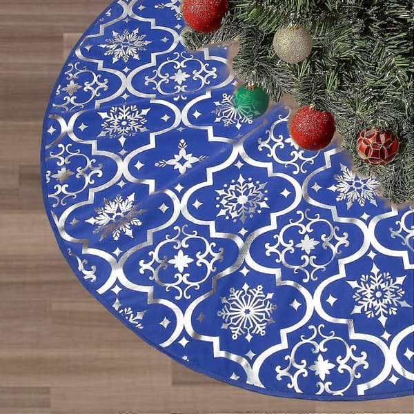 Julgransmatta 36 tum snöigt mönster julgransmattor stor jul