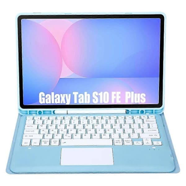 Bluetooth-tastatur kompatibelt med Galaxy Tab S10 FE+-Perfekt sort Ice Blue
