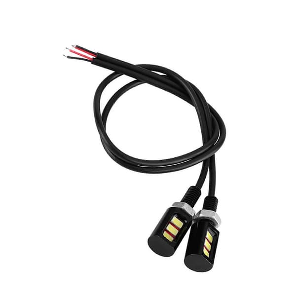2x 12V Universal Bil Motorcykel Nummerplade Skrue Bolt Lys Lampe Hvid LED