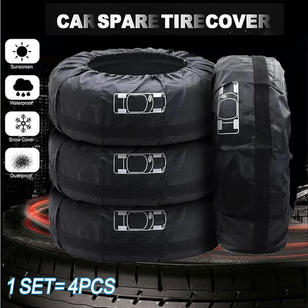 Bil Reservdäckskydd 4-pack 19-23” Vattentätt Dammtätt Auto Wh