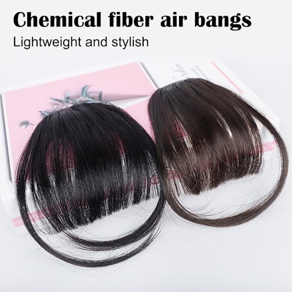 Clip in Fringe, Clip in Bangs for Women Hårförlängning med tempel Hårstycken, Mode Wispy Bangs Fringe Air Bangs Clip för dagligt bruk Y7LHJFP