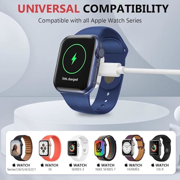 Magnetisk opladningsadapter til Apple Watch Genanvendelig USB-C eller iPhone