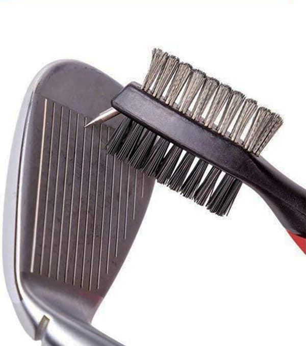 Sort golfkøllebørste og køllerens, nylon- og stålbørste