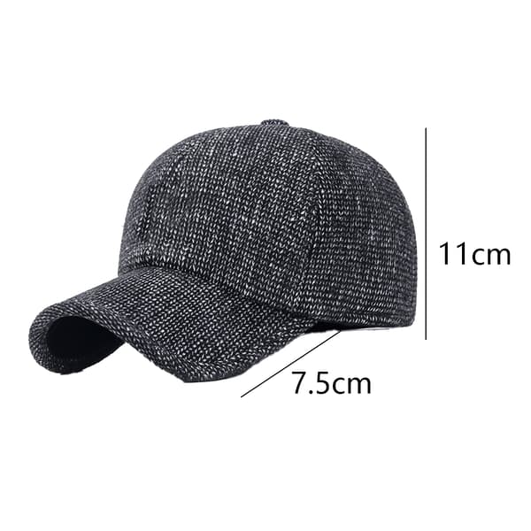 Vintertermisk baseballkeps i tweedull för män med spetsig design