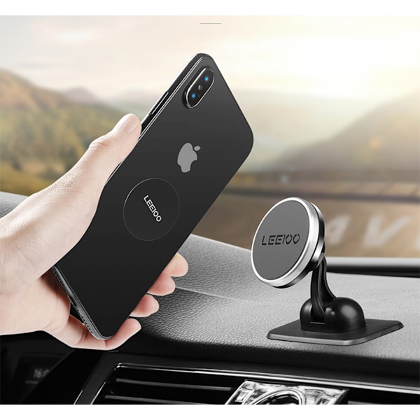 Magnetisk bilhållare, applikation för flera miljöer med starka magneter, universell kompatibilitet för instrumentbräda, vindruta, luftventil. Magnetisk telefonhållare