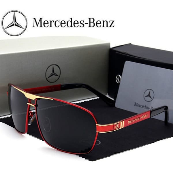 Benz solglasögon Mode polariserade spegelglasögon för män Klassisk metall E 2 4