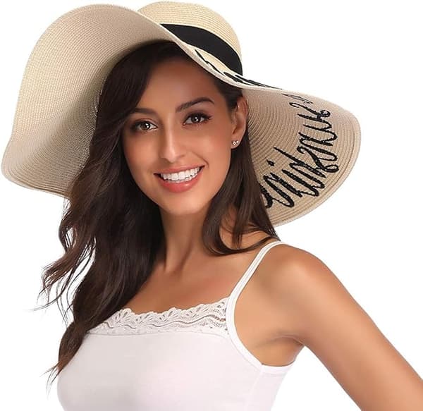 Dame Floppy Hatt Stråhatt Bredbremmede Caps Anti-Sol Pustende Ant
