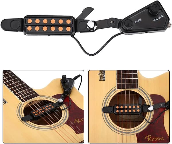 Gitar Pickup Metall 12 Hull Magnetisk Gitar Transduser Lyd