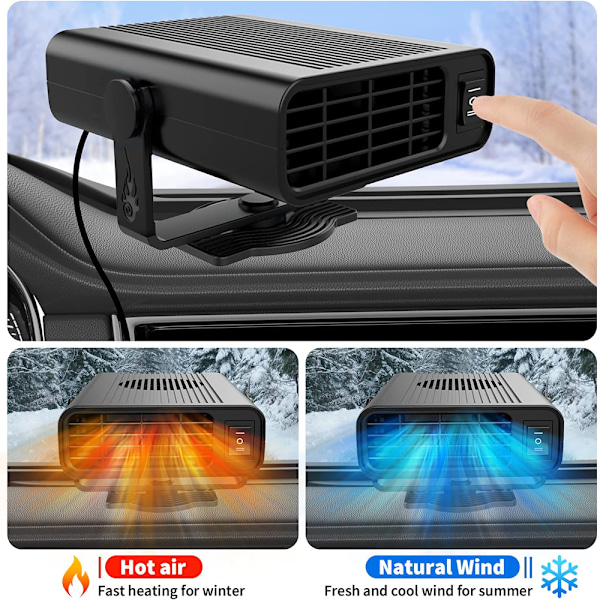 Innovativ Bilkompis, 2-i-1 Kylare & Värmare, 12V Portabel Bilvärmare För Vindruteavfrostning Och Avimning, Intelligent Design & Säkerhet