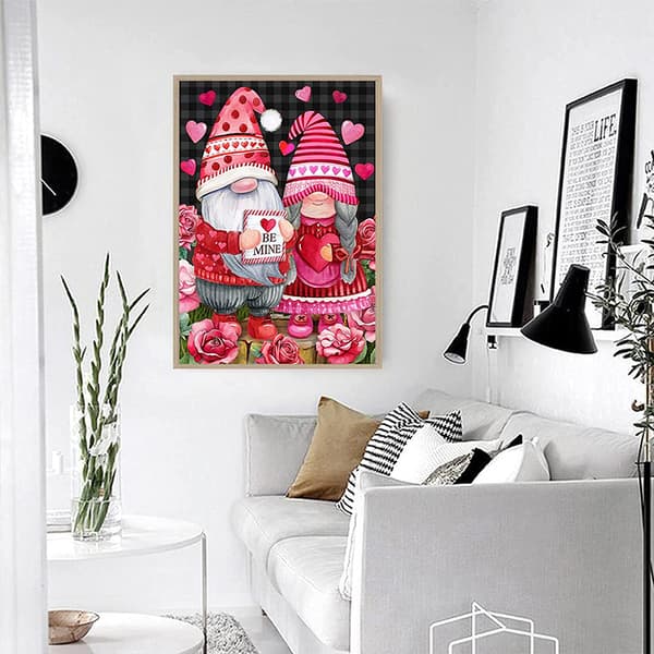 30x40cm Malersett for barn - rosa dverg, diamantbroderi