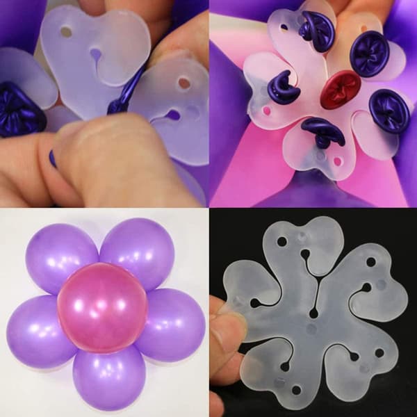 15 stk. Blomsterformede Ballonclips, Blomsterballonforbindelsestilbehør