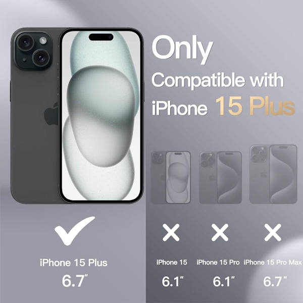 iPhone 15 Plus Matt Svart Skal