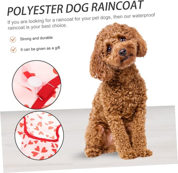 1 stk. Regnfrakk til kjæledyr, hette, regnfrakk, polyester, hunderegnfrakk, valperegnfrakk, hund