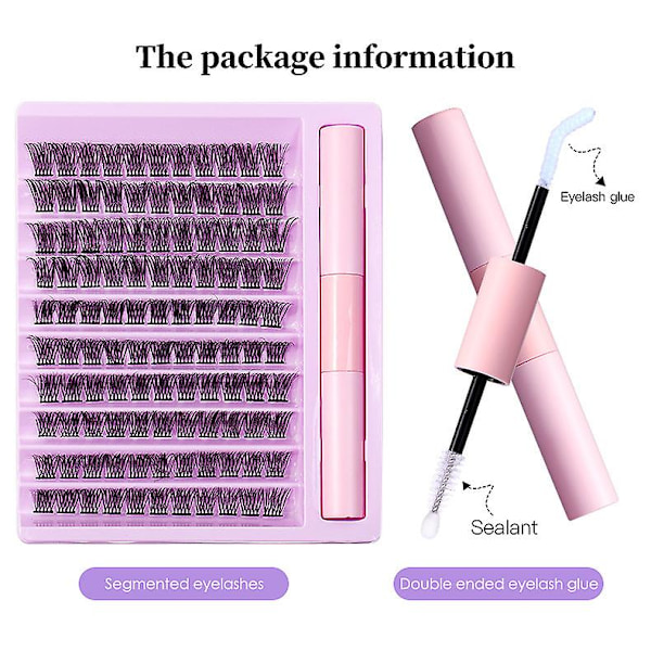 Diy Lash Extension Kit, lash Clusters With Bond And Seal Individual Lashes Kit 110 pcs