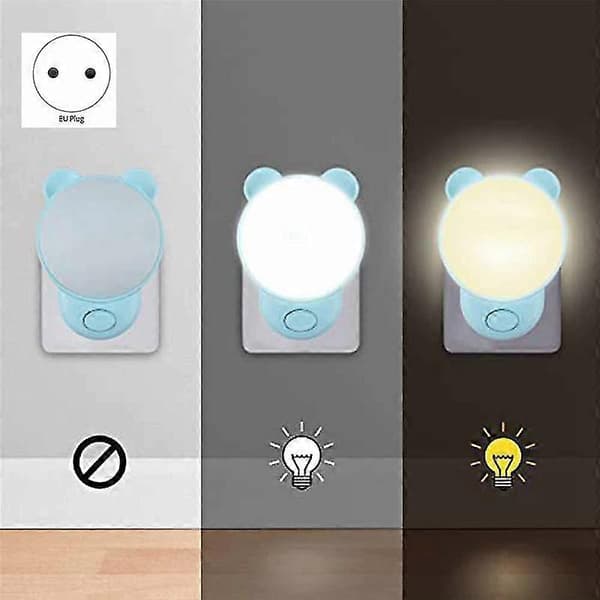Nattlampe Barnas Stikkontakt Med Bryter Led Nattbordslampe For Plugglys Egnet For Soverom 2 stk
