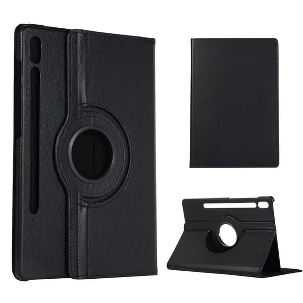 Galaxy Tab S7, Tab S8, 360° kierto, Kotelo, Musta Black Svart