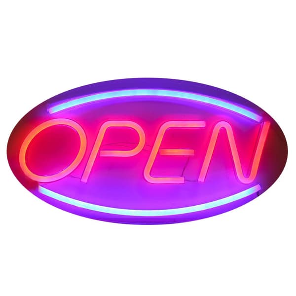 USB OPEN -neonkyltti, LED-neonvalot, seinäkoriste, romanttinen