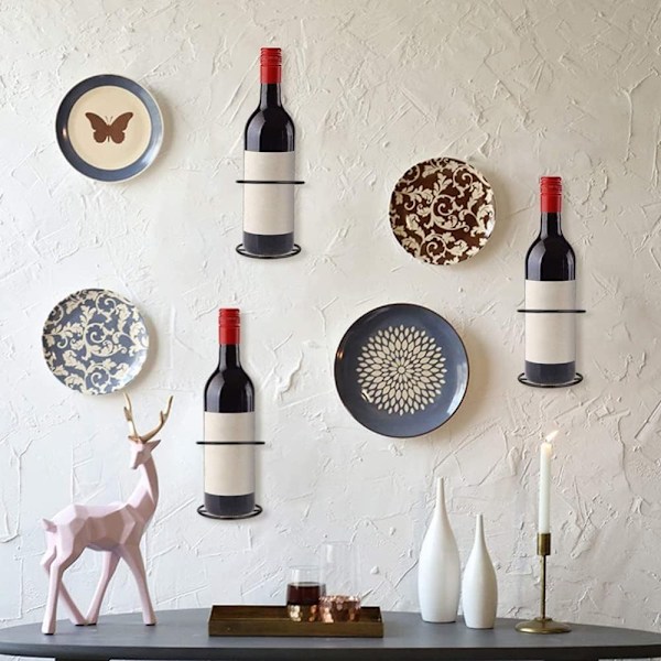 Elegant Vinställ, Unikt Väggmonterat Vinrack för Stilfull Förvaring, Metall Vinförvaringslösning, Klassisk Spiraldesign, Vägg