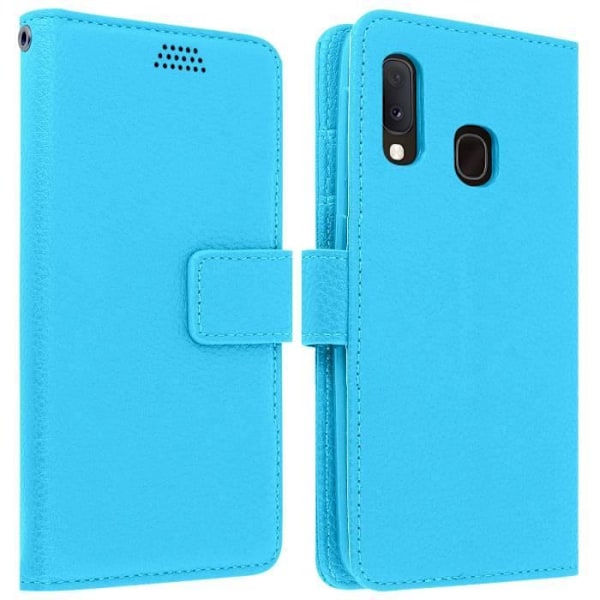 Hölster för Samsung Galaxy A20e - AVIZAR - Fodral Folio Plånbok - Ekoleder - Blå - Videostöd Blå