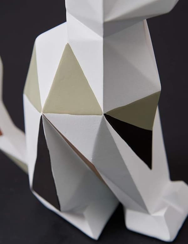 Katteskulptur Statue Geometrisk Figur Dekor Polyresin Kunst Gave