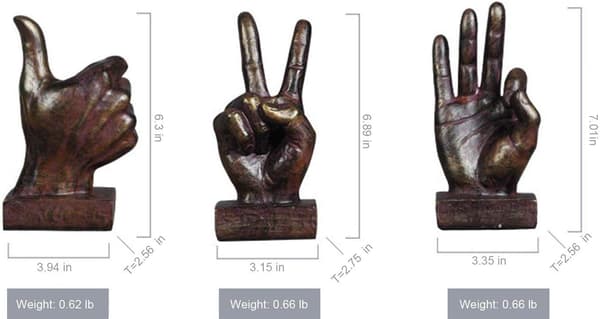 Handskulptur Dekor Fingerstaty Harts Kontor Heminredning