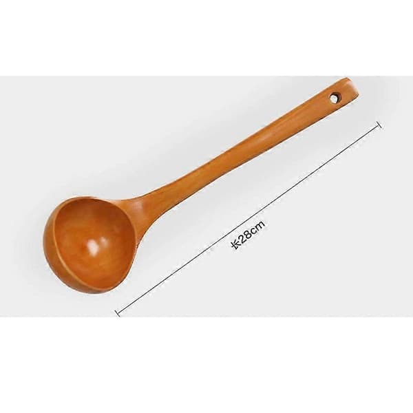 4 stk. kjøkkenredskaper i tre, uten maling, non-stick gryte, solid trespade sett, ren teak, solid tre, lang