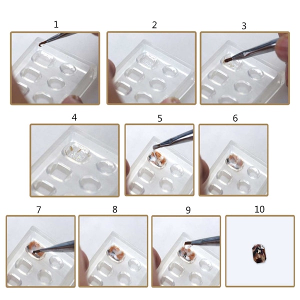15 st minia facetterade ädelstenshjärta molds Nail Art Carving Form Lämplig för DIY Nail Art Dekoration Tillbehör Verktyg