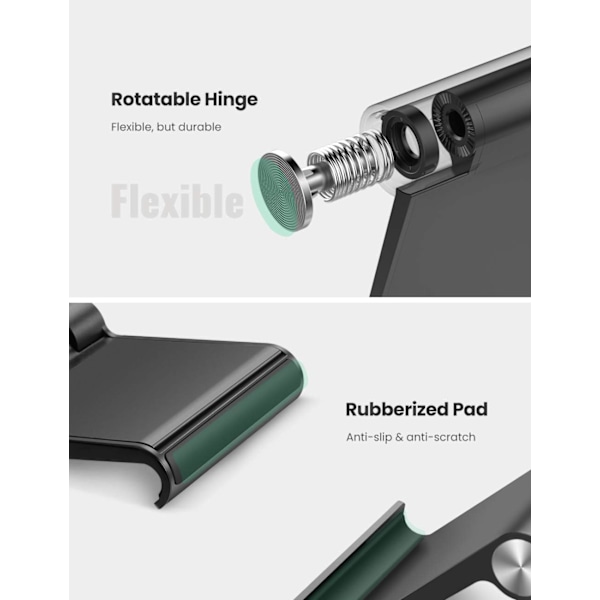 Universell Kompatibilitet Mobiltelefonställ, Hållbart ABS-material Portabelt Ställ, Frigör Dina Händer Vikbart Ställ för Kontorsbruk (Passar Enheter 4 Till