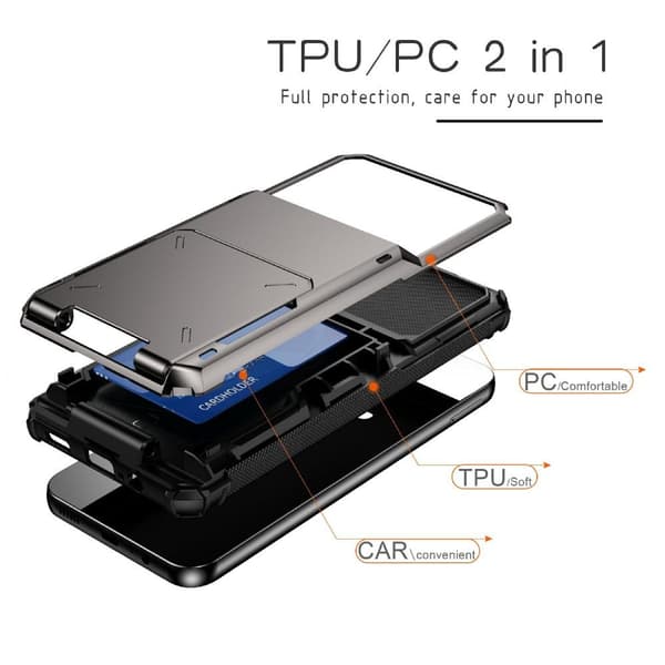 Samsung A54 5G, Armor, Cover, Kortholder, Blå