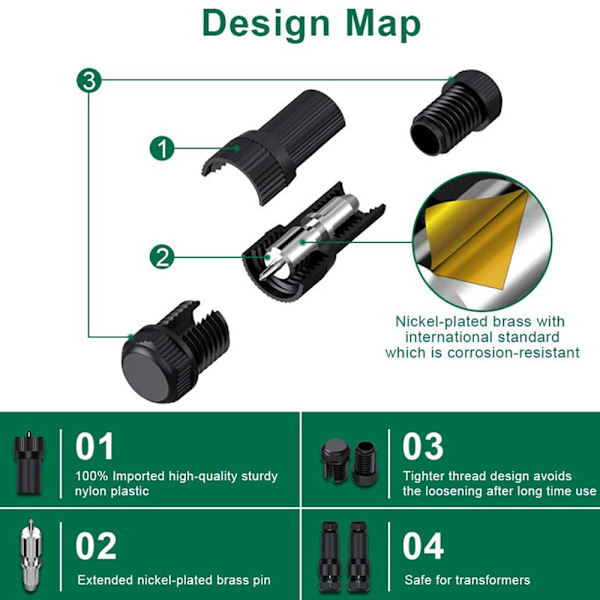 Pålitliga Kabellösningslösningar för Landskap, Fastlock Design Ultrastark Nylonplast För Säkra Utomhus LED-Anslutningar, 16-pack