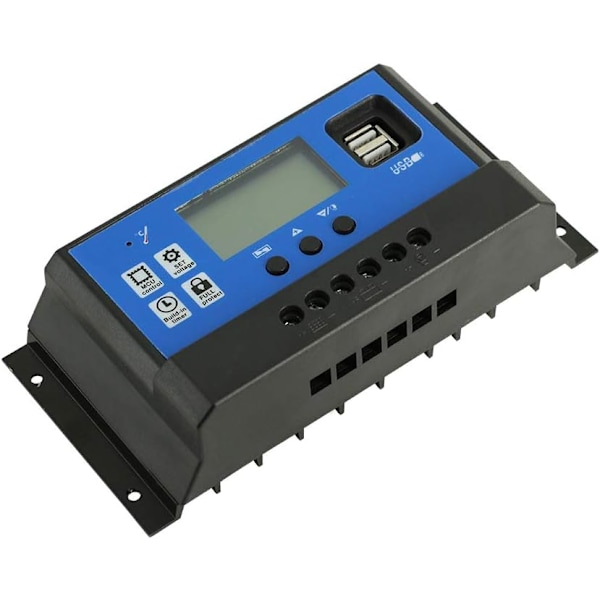 Solarladdningsregulator med realtidsövervakning, flera skydd för 12V 24V-system, 40A lättanvänd med intelligent PWM-teknik, parameter