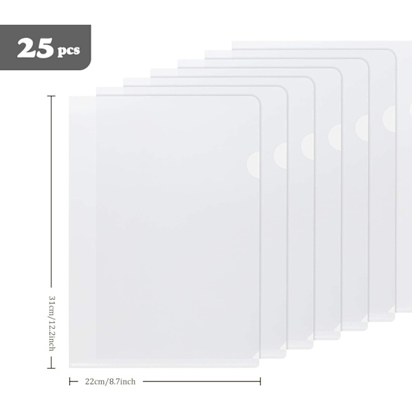 A4 klare plastikmapper, 30 stk. plastikmapper til papir S