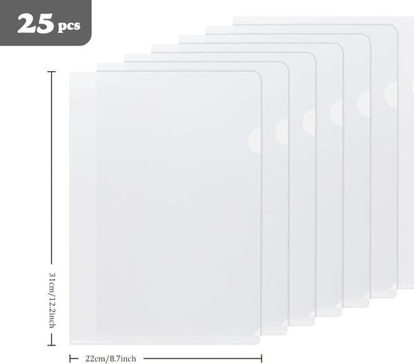 A4 klare plastmapper, 30 stk plastmappe for papir S