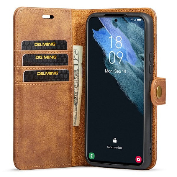 DG MING Samsung S24 2-i-1 Magnet Plånboksfodral - Brun Brun