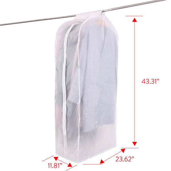 Synligt Återanvänt Transparent Kostymskydd, Andningsbar Klädpåse för Garderobsorganisering och Resor [Uppgraderad Version] med Tjockt och Andningsbart Material,