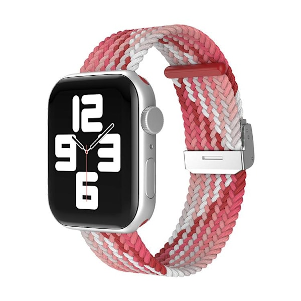 Apple Watch kompatibelt Armband Elastiskt ROSA/VIT 38/40/41mm Rosa one size