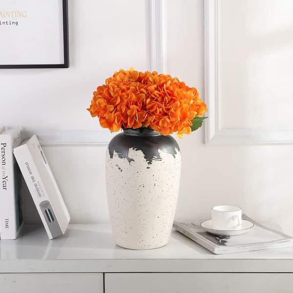 Kunstig Hortensia Blomst, 5 STK Enkelt Lang Silke Stilk 16 cm