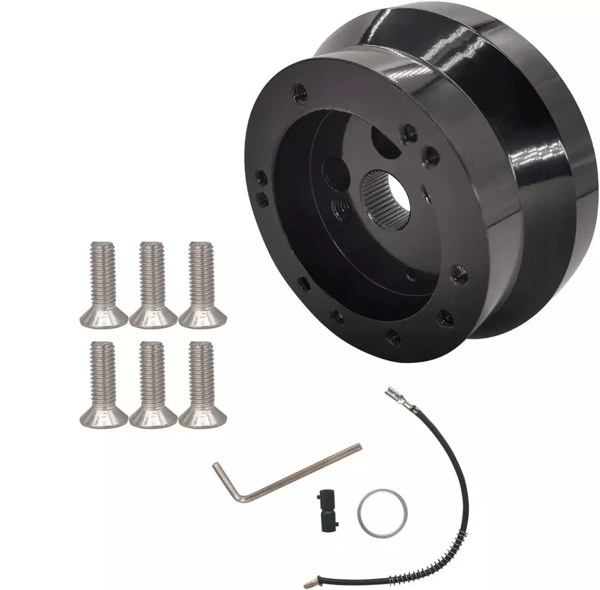Navadapter til GM Chevy 5 & 6-hullers rat, rustfrit stål indvendigt omviklet Quick Release-kompatibilitet bevarer original montering