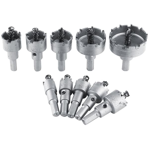 10 stk. 16-50 mm HSS borebits hulsavsæt hårdmetalspids TCT-kerne