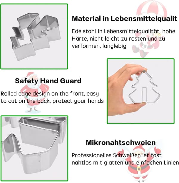 Julekageform 18 dele 3D-udstiksforme i rustfrit stål Udstiksform til honningkagehus Bagning til DIY-dekoration af fondant
