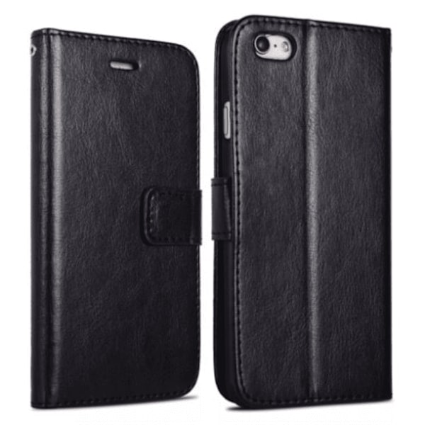 iPhone 7/8 PLUS Skal Plånboksfodral i LÄDER - 3 Kort - 6 Färger - RÖD röd
