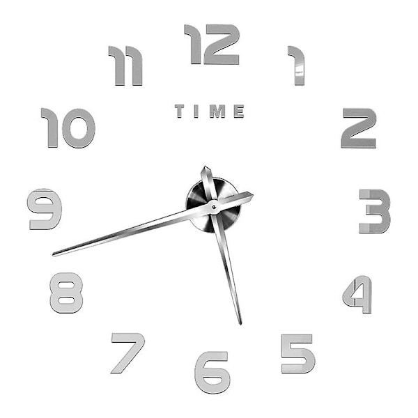 3D Stor Väggklocka DIY Akryl Spegel Klocka Dekal Överdimensionerad Klocka Klockor Europa Horloge Vardagsrum Heminredning Flera Stilar Black G 47