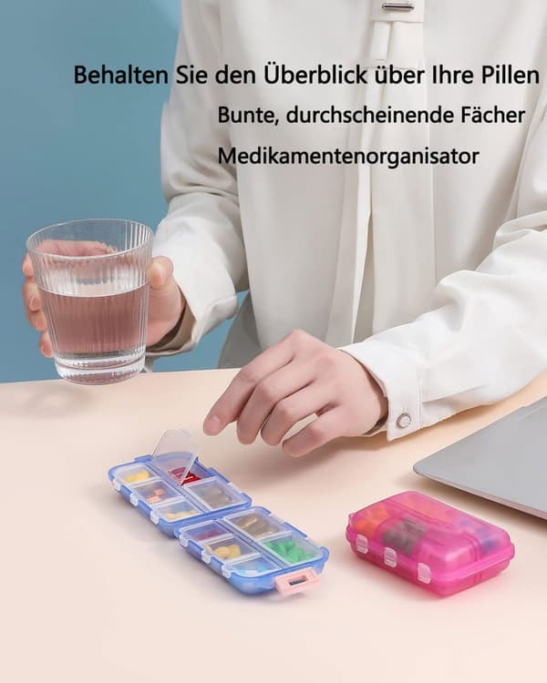 Klar förseglad medicinförvaringslåda med 10 fack