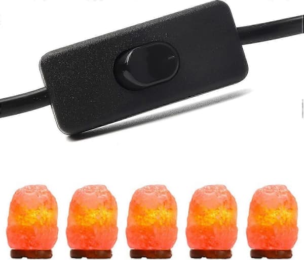Kabel med bryter for saltlampe - 1,8 m - Sokkel for saltlampe