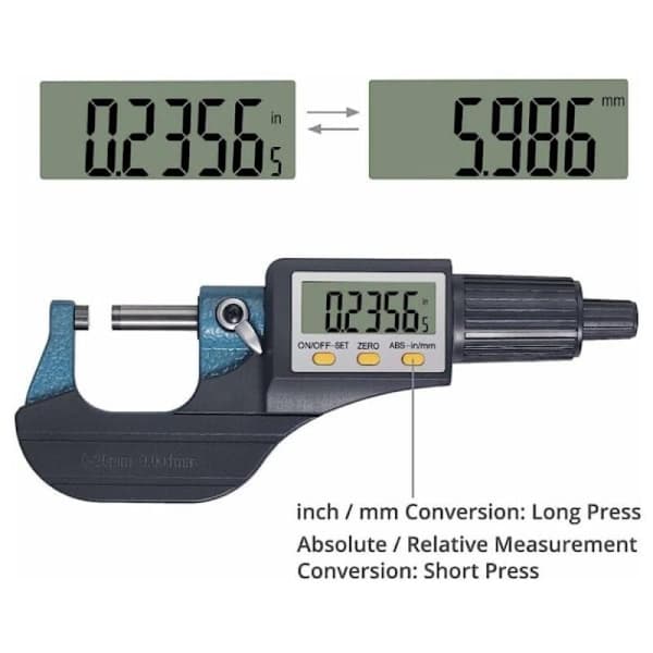 0-25mm LCD Digital Elektronisk Mikrometer Digital Palmer Utomhus M