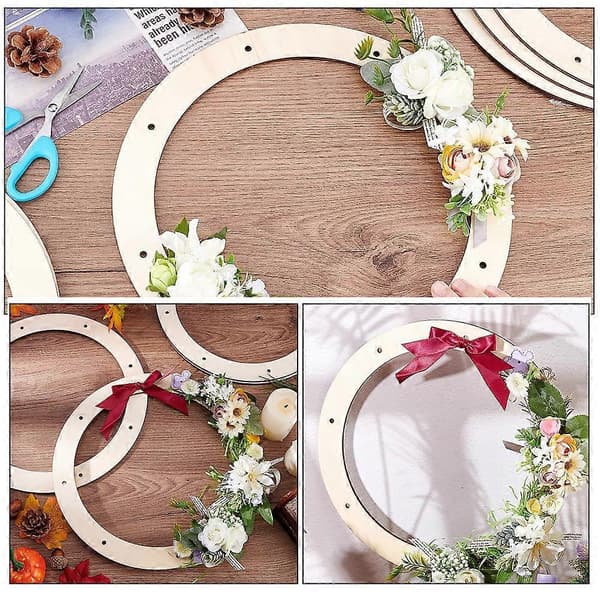 2 stk. elegante treringer til kranser DIY kranseringer Praktiske kranseringer